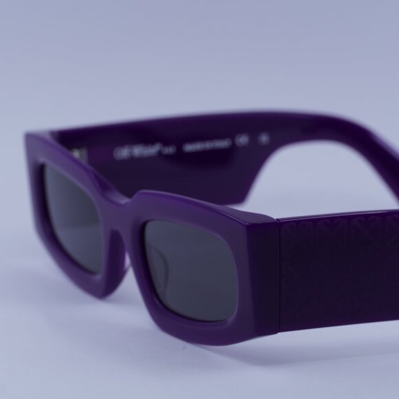 Off-White OERI141 CARY 3707 Sunglasses Purple Rectangle Frame, Grey Lenses - Picture 4 of 10